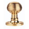 Queen Anne Mortice Rim Knob - Polished Brass