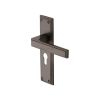 Heritage Brass Door Handle Euro Profile Atlantis Design Matt Bronze finish