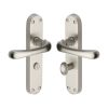 Heritage Brass Door Handle for Bathroom Luna Design Satin Nickel finish