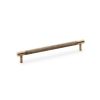 Alexander & Wilks - Brunel Knurled T-Bar Cupboard Handle - Antique Brass - Centres 192mm