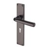 Heritage Brass Octave Lever Lock Door Handle on 200mm Plate Matt Bronze finish