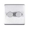 Eurolite Stainless Steel 2 Gang Dimmer Satin Stainless Steel