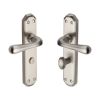 Heritage Brass Door Handle for Bathroom Charlbury Design Satin Nickel finish