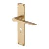 Heritage Brass Gio Lever Lock Door Handle on 200mm Plate Satin Brass finish