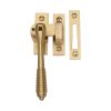 Heritage Brass Lockable Mortice & Hook Plate Casement Fastener Reeded Weather Stripped Design Satin Brass finish