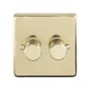 Eurolite Stainless Steel 2 Gang Dimmer Polished Brass