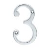 Numerals (0-9) Number 3 - Satin Chrome