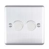 Eurolite Enhance Decorative 2 Gang Dimmer Satin Stainless Steel