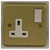 Eurolite Stainless Steel 1 Gang Socket Satin Brass