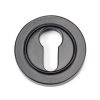 Black Round Euro Escutcheon (Plain Rose)