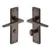 Heritage Brass Door Handle for Bathroom Kendal Design Matt Bronze finish