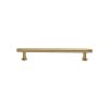 Heritage Brass Cabinet Pull Contour Design with 16mm Rose 128mm CTC Satin Brass finish