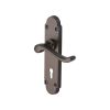 Heritage Brass Door Handle Lever Lock Savoy Design Matt Bronze finish