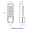 Borg BL2521 SS ECP - Easicode Pro Hex Knob - Back To Back Keypads, 60mm Tubular Latch, Stainless Steel Finish