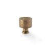 Alexander & Wilks - Leila Hammered Cupboard Knob - Antique Brass - 30mm