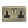 Eurolite Enhance Decorative 2 Gang Socket Antique Brass