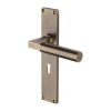 Heritage Brass Bauhaus Lever Lock Door Handle on 200mm Plate Antique Brass finish