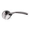 Sorrento Door Handle Lever Latch on Round Rose Lorenz Design Polished Chrome finish