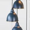 Hammered Brass Brindley Cluster Pendant in Dusk