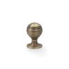 Alexander & Wilks - Caesar Cupboard Knob on Round Rose - Antique Brass - 25mm