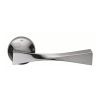 Twist Door Handle on Round Rose Polished Chrome