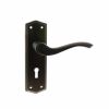 Old English Warwick WC Lever Door Handle on Backplate - Urban Dark Bronze