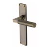 Heritage Brass Bauhaus Knurled Lever Latch Door Handle on 200mm Plate Antique Brass finish