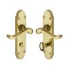 Heritage Brass Door Handle for Bathroom Savoy Design Polished Brass finish