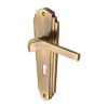 Heritage Brass Door Handle Lever Lock Waldorf Design Antique Brass finish