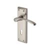 Heritage Brass Door Handle Lever Lock Hilton Design Satin Nickel finish