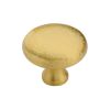 Heritage Brass Cabinet Knob Victorian Round Hammered Design 38mm Satin Brass finish