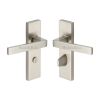 Heritage Brass Door Handle for Bathroom Delta Design Satin Nickel finish