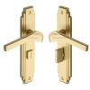 Heritage Brass Door Handle Bathroom Set Tiffany Design Satin Brass Finish