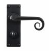 Curl Lever Handle on Backplate (Bathroom - Right Hand) - Flat Black