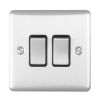 Eurolite Enhance Decorative 2 Gang Switch Satin Stainless Steel