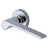 Heritage Brass Door Handle Lever Latch on Round Rose Julia Design Polished Chrome finish