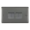 Eurolite Stainless Steel 4 Gang Switch Black Nickel