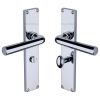 Heritage Brass Octave Bathroom Set Door Handle on 200mm Plate Polished Chrome finish