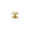 Alexander & Wilks - Waltz Round Cupboard Knob on Stepped Rose - Satin Brass - Knob 25mm