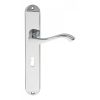 Andros Lever On Long Lock Backplate - Polished Chrome