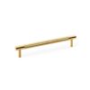 Alexander & Wilks - Brunel Knurled T-Bar Cupboard Handle - Satin Brass PVD - Centres 160mm