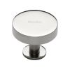 Heritage Brass Cabinet Knob Disc Design with Base 38mm Polished Nickel finish