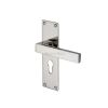 Heritage Brass Door Handle for Euro Profile Plate Metro Design Polished Nickel finish