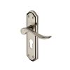 Heritage Brass Door Handle for Euro Profile Plate Sandown Design Mercury finish