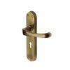 Heritage Brass Door Handle Lever Lock Gloucester Design Antique Brass finish