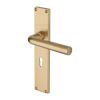 Heritage Brass Octave Lever Lock Door Handle on 200mm Plate Satin Brass finish