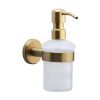 Oxford Soap Dispenser. Wall Mounted with Frosted Glass and high quality STS pump. Satin Brass finish