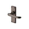 Heritage Brass Door Handle Lever Latch Windsor Short Design Matt Bronze finish