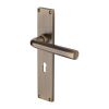 Heritage Brass Octave Lever Lock Door Handle on 200mm Plate Antique Brass finish