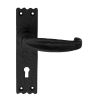 Slimline V Lever On Lock Backplate - Black Antique